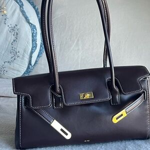 JW PEI Yara Shoulder Bag - Elegant Brown Leather Handbag - Hermes Birkin